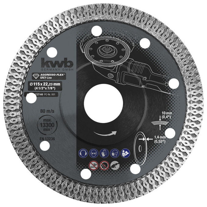 Kwb, Disco Diamantato, 115 mm, Accessorio per Smerigliatrice