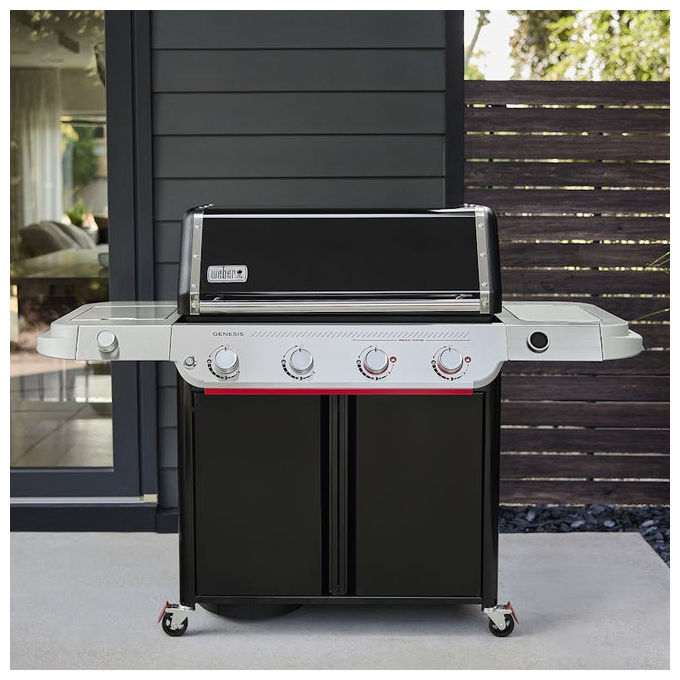 Weber, Barbecue a Gas, Genesis E-435W Nero Acciaio Inox, 4 Bruciatori, 20400 W