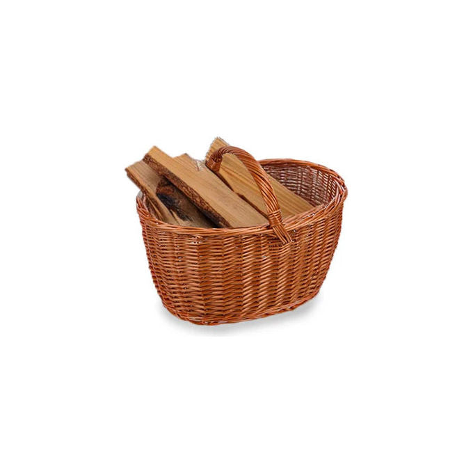 Garden Friend C1550110 Cesto Portalegna in Vimini con Manici 50x35x35 cm colore Naturale