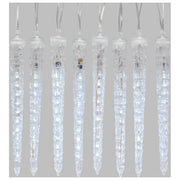Lotti, Ghirlanda Luminosa Ghiaccioli LED, 22cm x 2,4m, Bianco Freddo, Prolungabile
