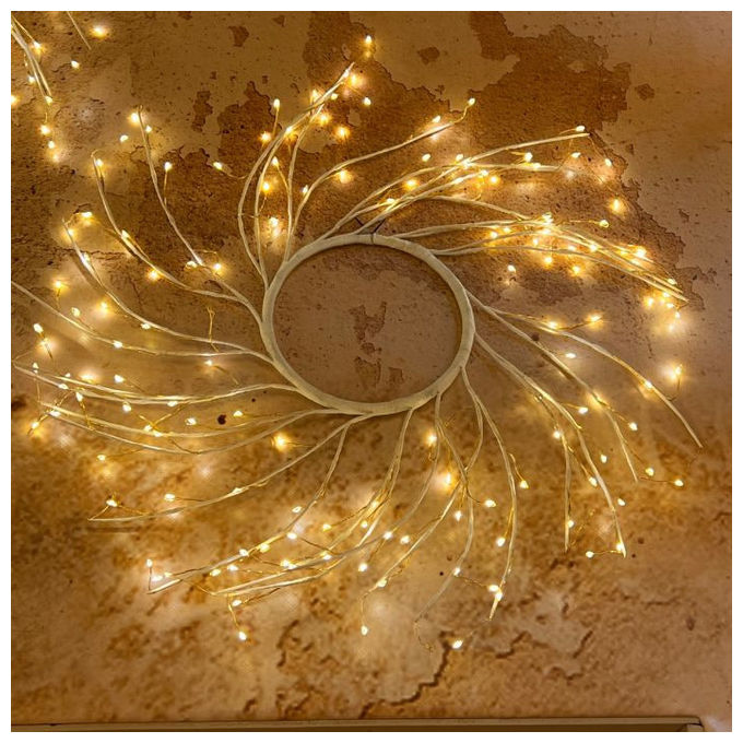 Lotti Importex, Corona di Rami di Tiglio, 160 Micro LED Bianco Caldo, 45 cm, Interno-Esterno