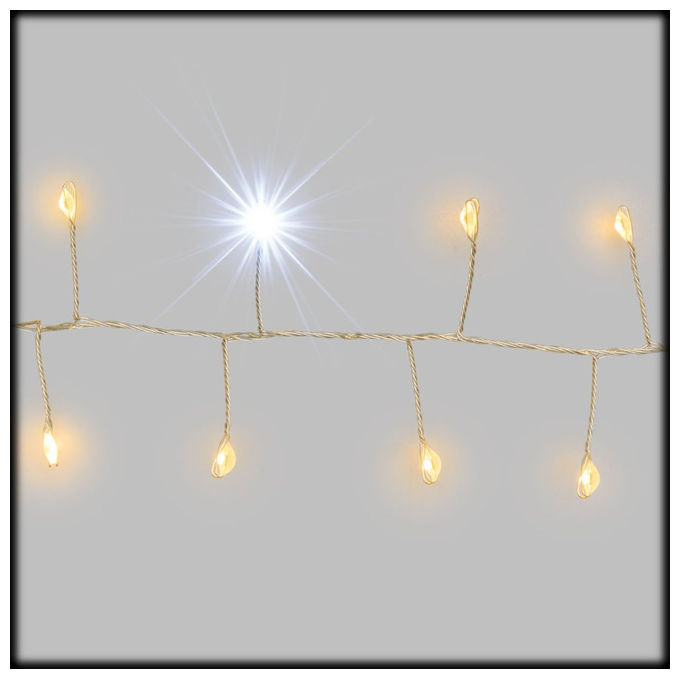 Lotti Importex SRL, Catena Luminosa Natalizia MiniCluster Musicale PIR, 20 m, 1000 LED Bianco Caldo