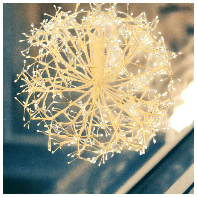 Lotti, Ramo Sfera RICH Champagne Ø40cm, 576 MicroLED Bianco Caldo e Bianco, Flash Diamond