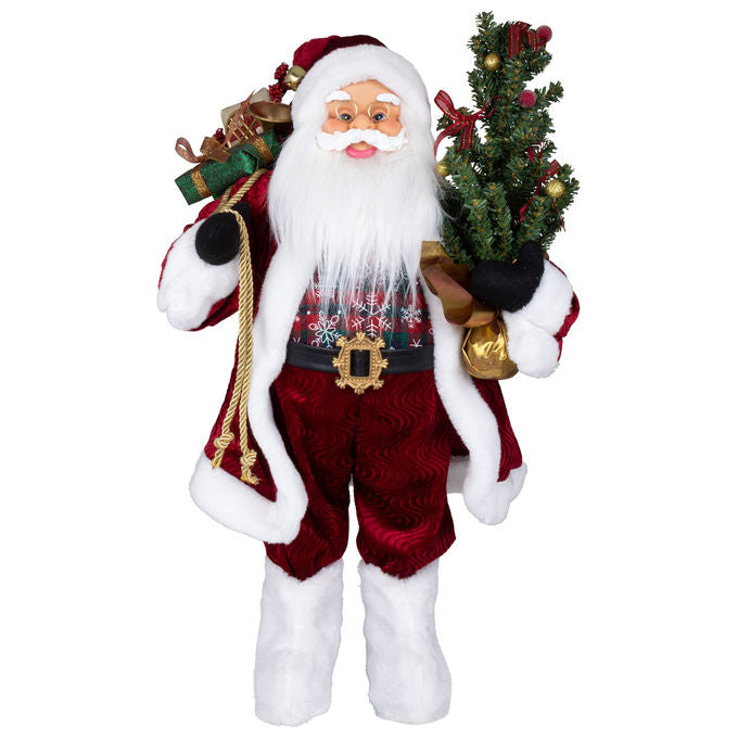 General Trade, Babbo Natale in Piedi, 60 cm, Decorazione Natalizia in Tessuto e Plastica