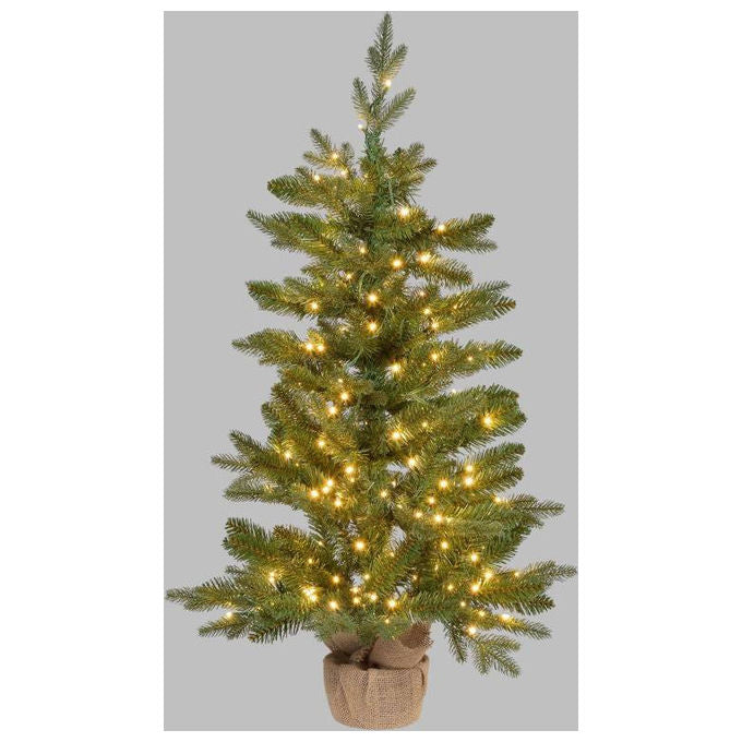 Lotti, Albero di Natale Addobbato Luminoso, 90 cm, 180 LED Bianco Caldo, Verde