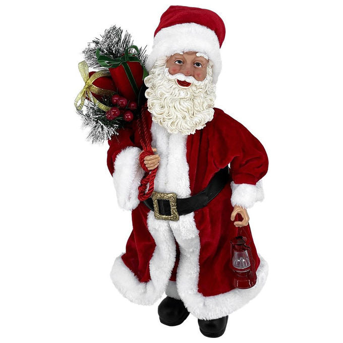General Trade 8015361496470 Babbo Natale in Piedi Rosso con Bacche 90 cm Decorazione Natalizia da Interno