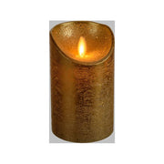 Kaemingk, Candela Led Decorativa in Cera Oro, D7x15 cm, Effetto Fiamma