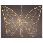 Kaemingk, Farfalla Decorativa Illuminata 400 LED, Oro, Luce Bianco Caldo, 43 cm