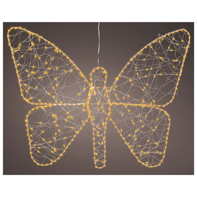Kaemingk, Farfalla Decorativa Illuminata 400 LED, Oro, Luce Bianco Caldo, 43 cm