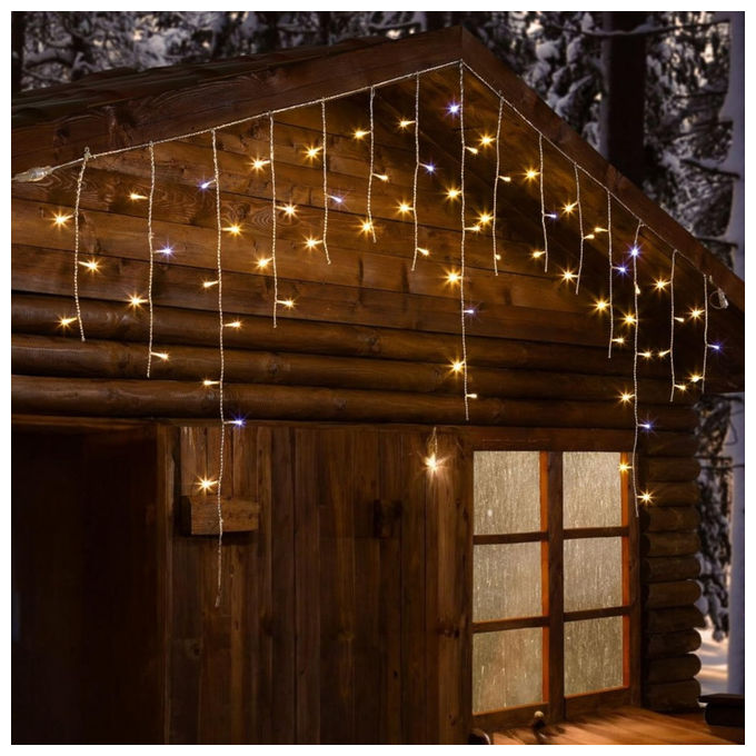 Kaemingk, Tenda Luminosa Natalizia a Stalattite Lumineo, 256 LED, Bianco Caldo, Effetto Scintillio