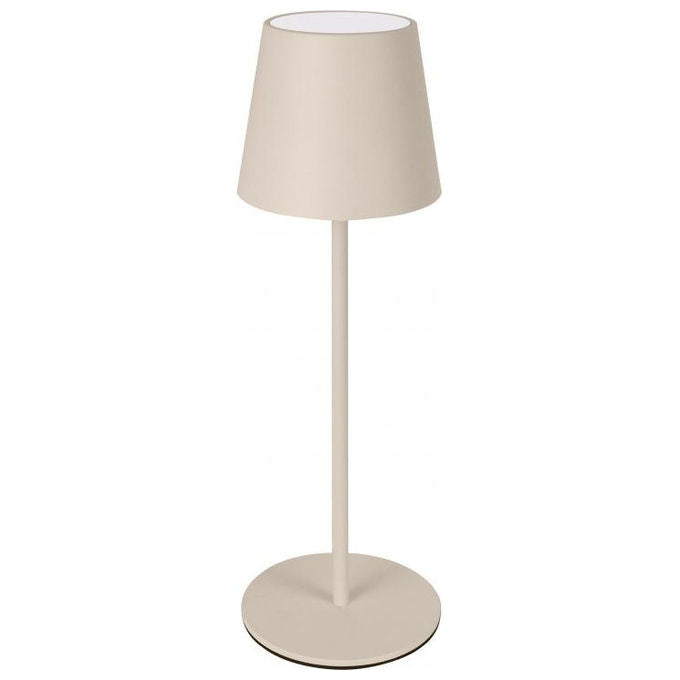 New Majestic, Lampada da Tavolo LED Agata, Ricaricabile, Dimmerabile, Touch, Beige