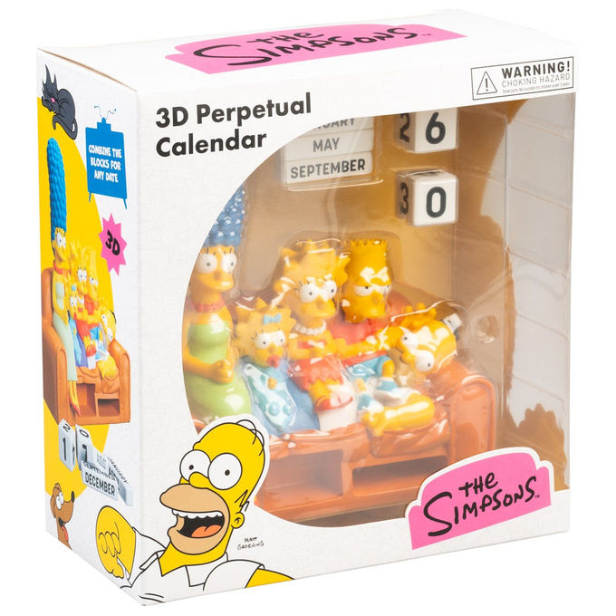 Erik, Calendario Perpetuo 3D dei Simpson, Resina, Multicolore, 14x20x15 cm