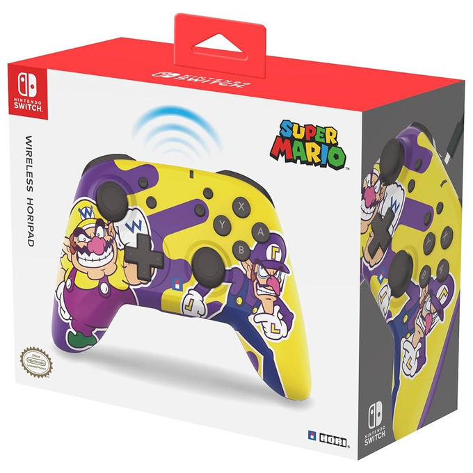 Hori, Gamepad Wireless, Horipad Wario e Waluigi, Nintendo Switch, Giallo, Violetto