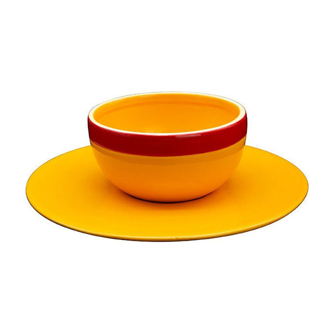 Abystyle, Servizio Tavola 2 Pz, Ceramica Giallo, One Piece Cappello di Paglia