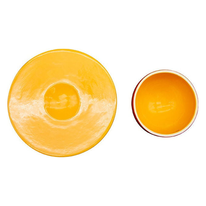 Abystyle, Servizio Tavola 2 Pz, Ceramica Giallo, One Piece Cappello di Paglia