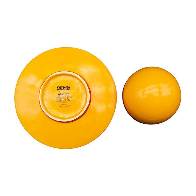 Abystyle, Servizio Tavola 2 Pz, Ceramica Giallo, One Piece Cappello di Paglia