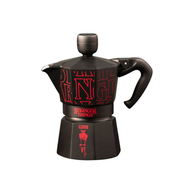 Bialetti 0005406 Moka Express Stranger Things Caffettiera 3 Tazze Alluminio con Pomolo Musicale colore Nero