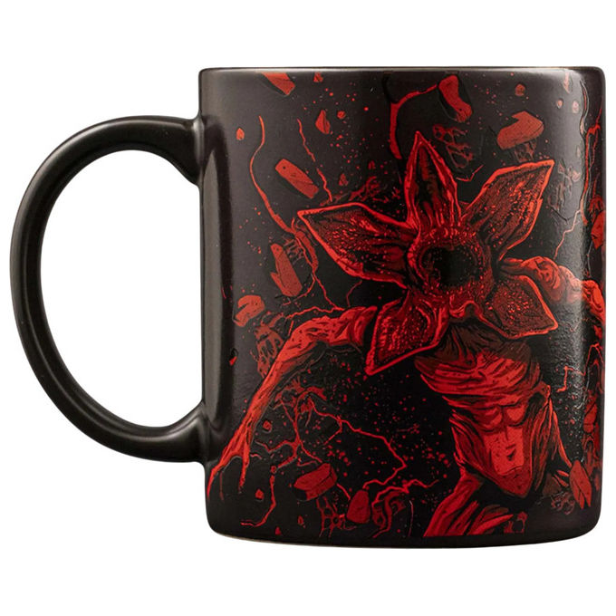 Bialetti STRTH01P Stranger Things Tazza Termosensibile 300 ml Ceramica colore Nero Rosso