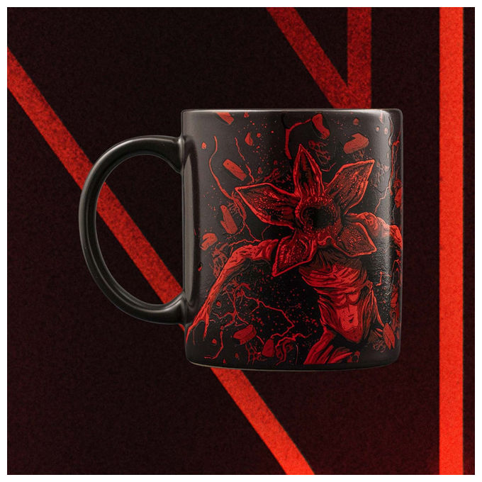 Bialetti STRTH01P Stranger Things Tazza Termosensibile 300 ml Ceramica colore Nero Rosso