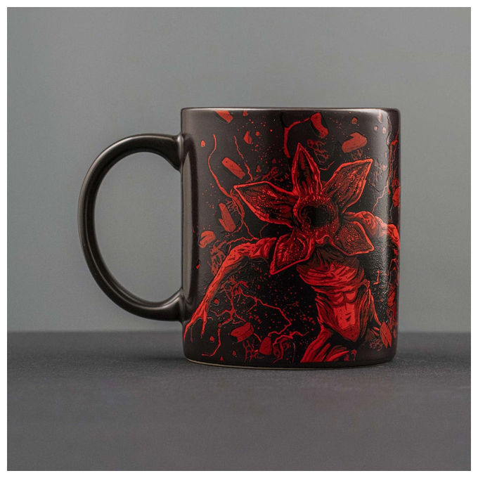 Bialetti STRTH01P Stranger Things Tazza Termosensibile 300 ml Ceramica colore Nero Rosso