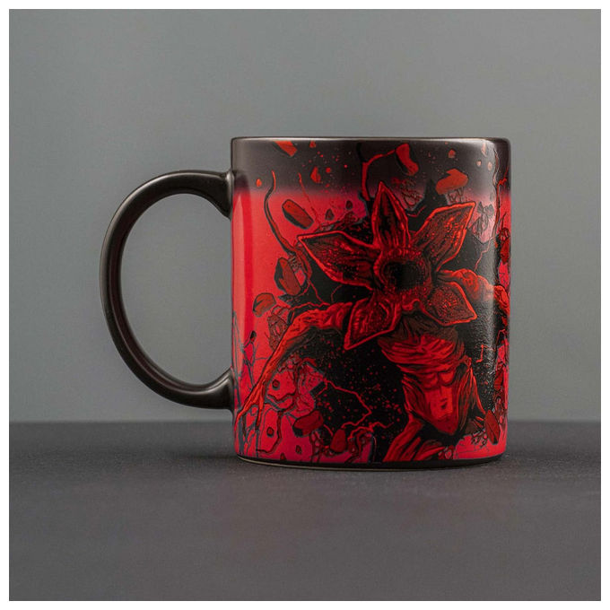 Bialetti STRTH01P Stranger Things Tazza Termosensibile 300 ml Ceramica colore Nero Rosso