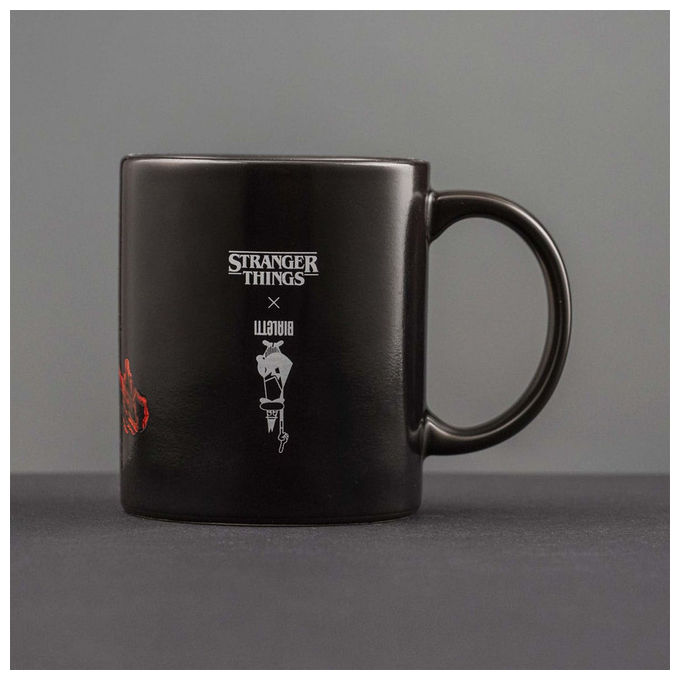 Bialetti STRTH01P Stranger Things Tazza Termosensibile 300 ml Ceramica colore Nero Rosso