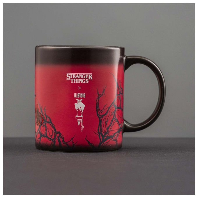 Bialetti STRTH01P Stranger Things Tazza Termosensibile 300 ml Ceramica colore Nero Rosso