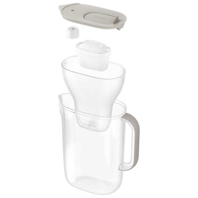 Brita, Caraffa Filtrante Style Essential Sabbia, 2.4L, con 2 Filtri Maxtra Pro