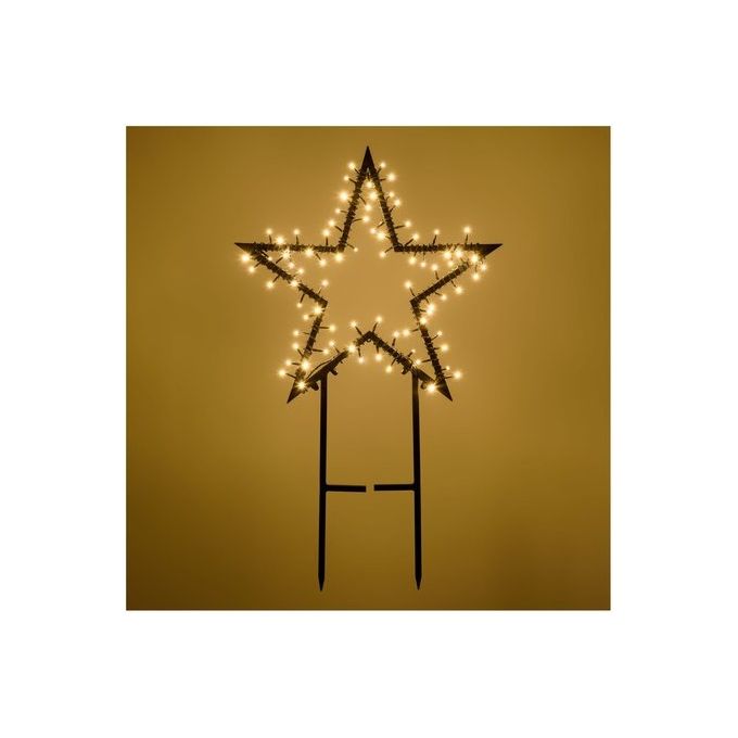 Lotti 69350 Decoro Sagoma Stella 80 Luci LED Bianco Caldo 8 Effetti IP44 colore Nero