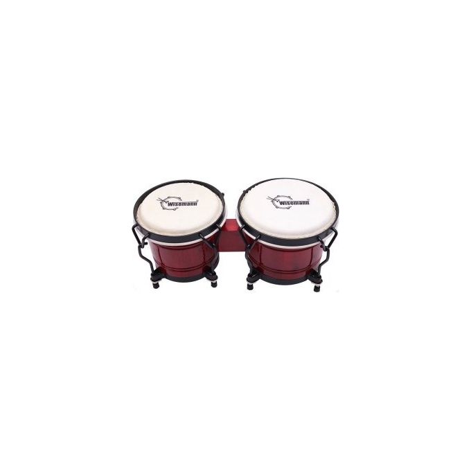 L. F. 6936923028682 Bongos Legno Naturale con Strisce Rosse 6,5 cm e 7,5 cm colore Legno Naturale con Strisce Rosse