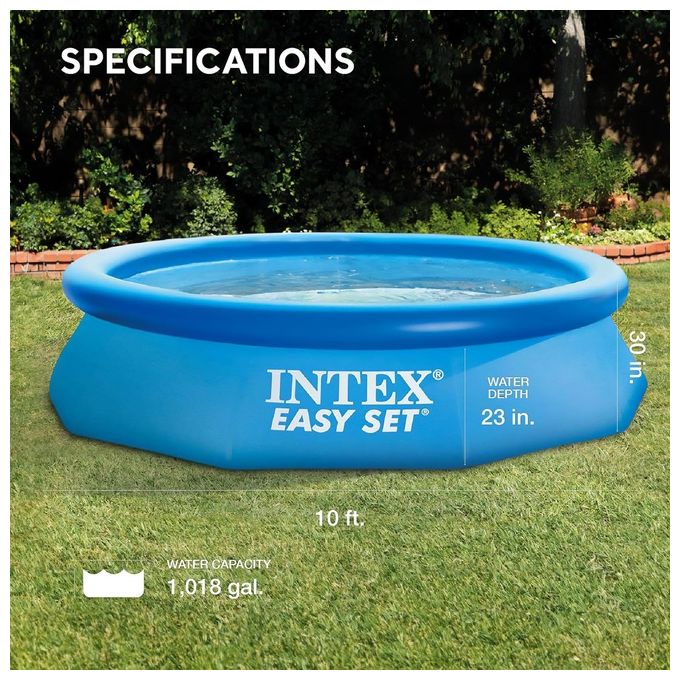 Intex 28120NP Piscina Fuori Terra Easy Set Rotonda 3853 L PVC Azzurro 305x76 cm 305 x 76 cm Senza Pompa Filtro