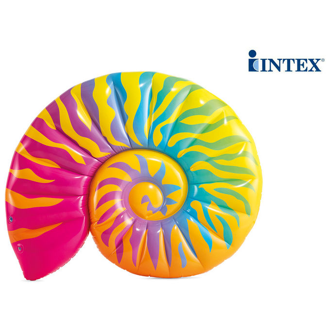 Intex 58791EU Rainbow Seashell Materassino Gonfiabile 157x127x25 cm 120 Kg colore Multicolore