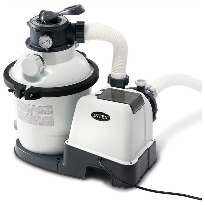 Intex 26642 Krystal Clear Pompa Filtro a Sabbia 3500 L-h Flusso Sistema 2000 L-h Timer 24h Hydro Aeration colore Bianco