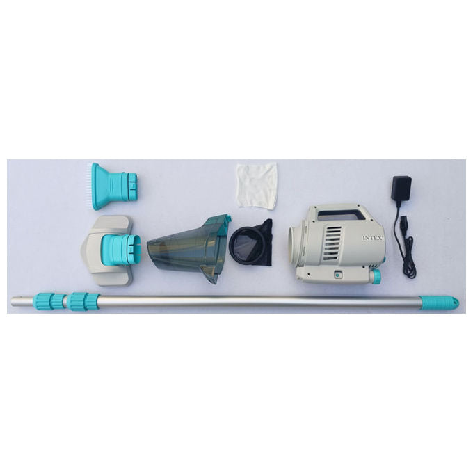 Intex 28628 Aspirapolvere Vacuum Ricaricabile ZR200 per Piscine e Spa con Asta 280 cm e Due Teste Aspiratrici ZR200 Tutte le piscine