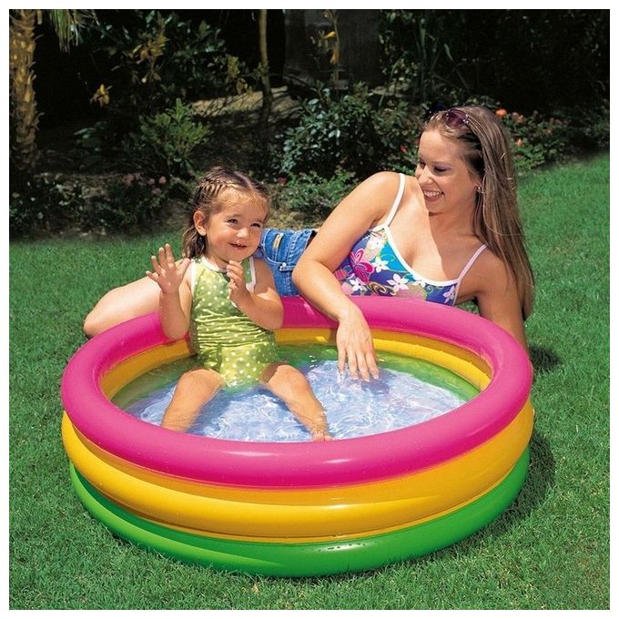 Intex 58924NP Sun Set Piscina Gonfiabile per Bambini 3 Anelli 86x25 cm 68 L colore Multicolor