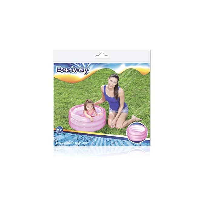 Bestway 51033 Piscina Gonfiabile per Bambini Tonda 3 Anelli in Vinile 70x30 cm 43 L colore Assortiti