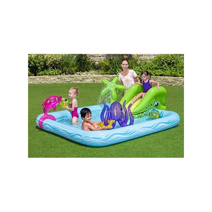 Bestway 53052 Acquario Fantastico Centro Giochi Gonfiabile 239x206x86 cm Scivolo Spruzzatore 308 L colore Multicolore