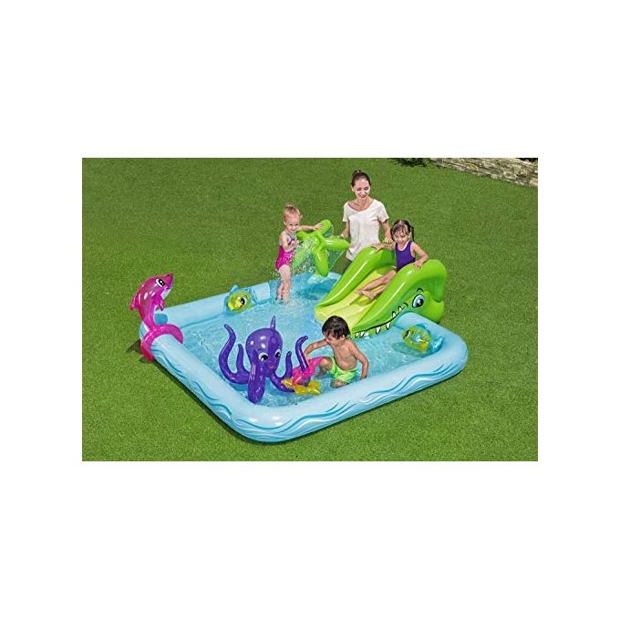 Bestway 53052 Acquario Fantastico Centro Giochi Gonfiabile 239x206x86 cm Scivolo Spruzzatore 308 L colore Multicolore