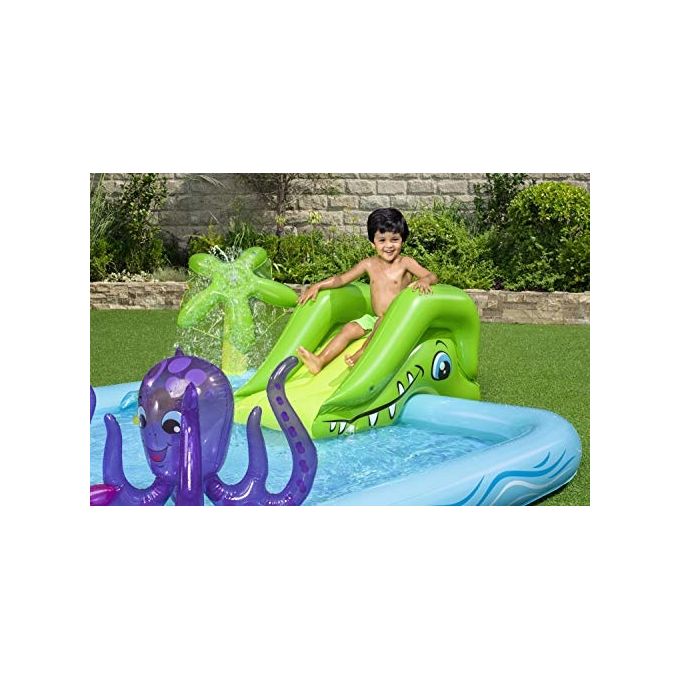 Bestway 53052 Acquario Fantastico Centro Giochi Gonfiabile 239x206x86 cm Scivolo Spruzzatore 308 L colore Multicolore