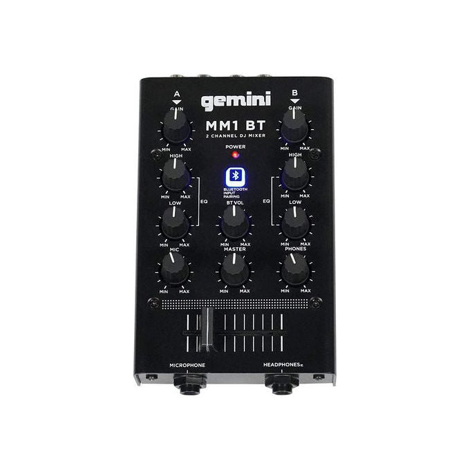 Numark MM1BT Mixer DJ 2 Canali Bluetooth Ingressi RCA EQ 2 Bande Crossfader colore Nero