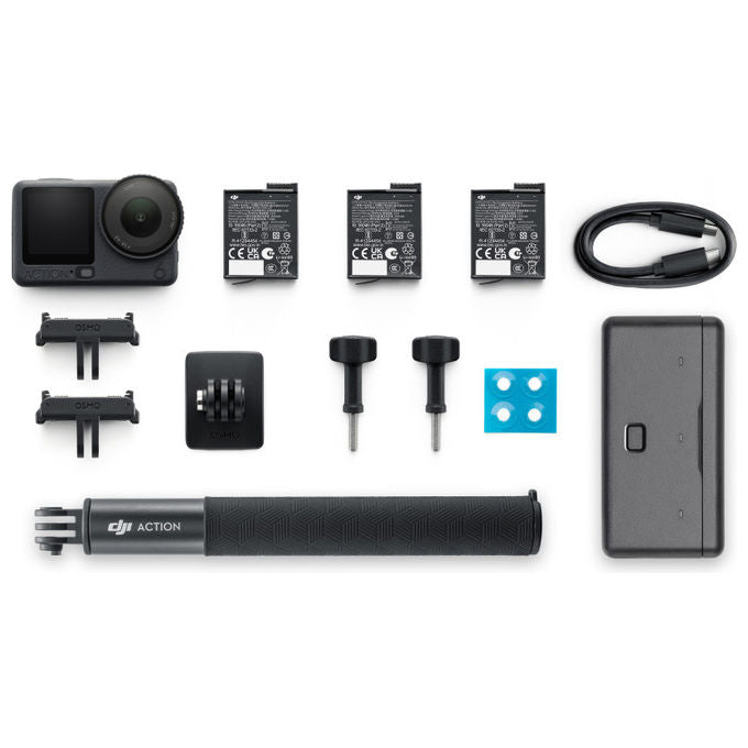 DJI CP.OS.00000506.04 Osmo Action 6 Adventure Combo Action Camera 4K 38MP Wi-Fi 6 impermeabile 20m 3 batterie colore Nero