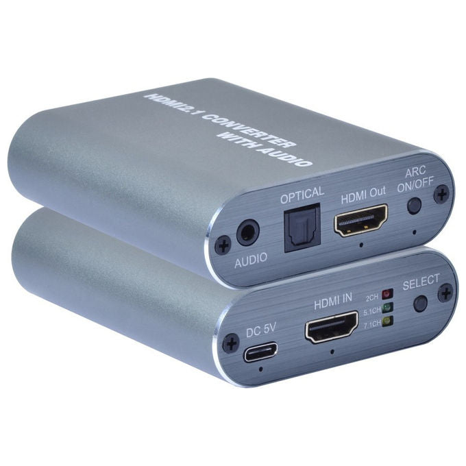 Techly Estrattore Audio HDMI 8K IDATA HDMI-EA8KSPD con Toslink SPDIF e Audio 3.5