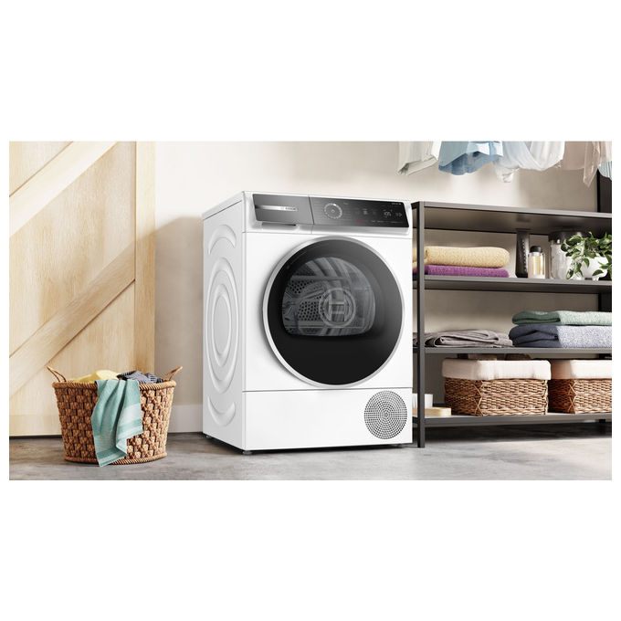 Bosch WQB246D0II Serie 8 Asciugatrice Pompa di Calore 9 Kg Classe B SensitiveDrying Home Connect (84x60x61 cm) colore Bianco
