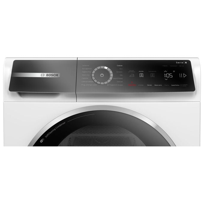 Bosch WQB246D0II Serie 8 Asciugatrice Pompa di Calore 9 Kg Classe B SensitiveDrying Home Connect (84x60x61 cm) colore Bianco