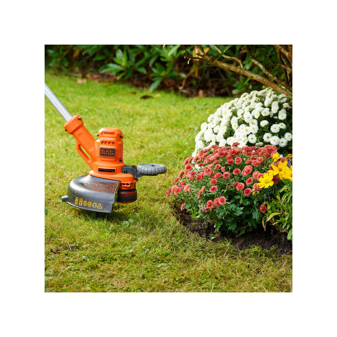 Black+decker BESTA530-QS Tagliabordi Elettrico 550 W 30 cm Asta Telescopica Funzione Bordatura con Ruota colore Nero