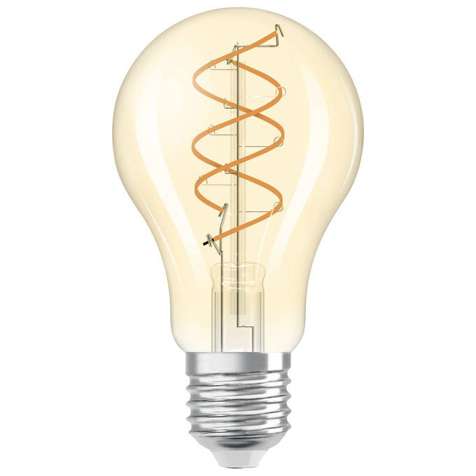 Osram, Lampadina LED Vintage 1906 Classic Slim E27 Pera Filamento Oro 8W, Dimmerabile