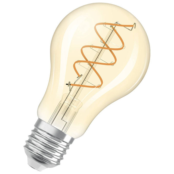 Osram, Lampadina LED Vintage 1906 Classic Slim E27 Pera Filamento Oro 8W, Dimmerabile