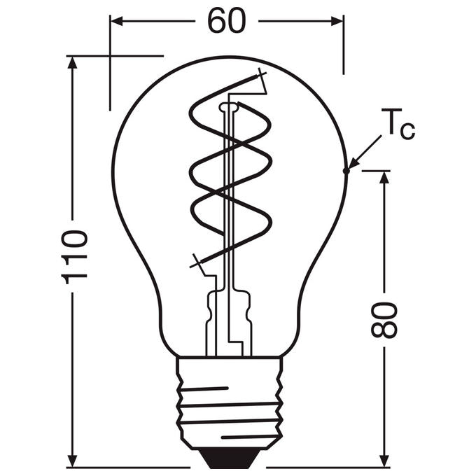 Osram, Lampadina LED Vintage 1906 Classic Slim E27 Pera Filamento Oro 8W, Dimmerabile