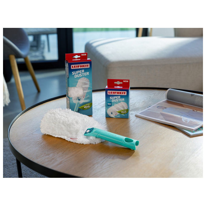 Leifheit Superduster Spolverino in Microfibra Bianco e Turchese