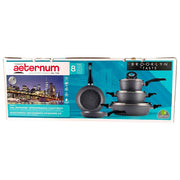Aeternum Batteria di Pentole 8 Pezzi Brooklyn Taste Alluminio Effetto Pietra